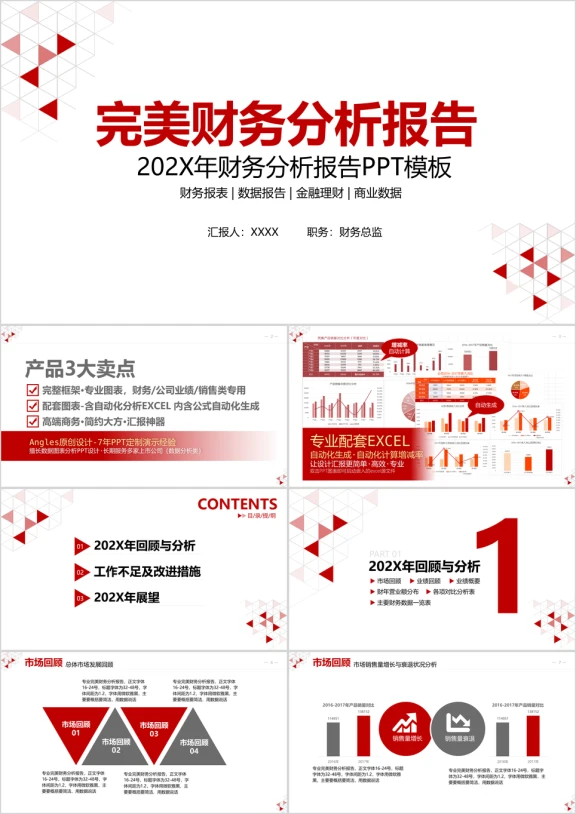 完美大气简约财务分析报告ppt
