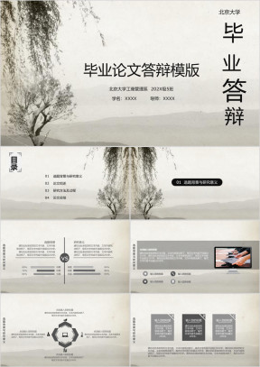 中国古风毕业答辩ppt特惠