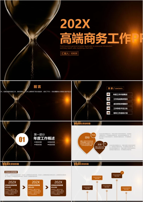 商务工作汇报总结ppt