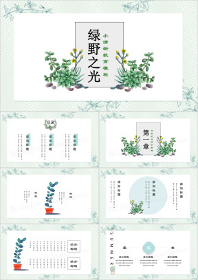 绿野之光小清新教育ppt