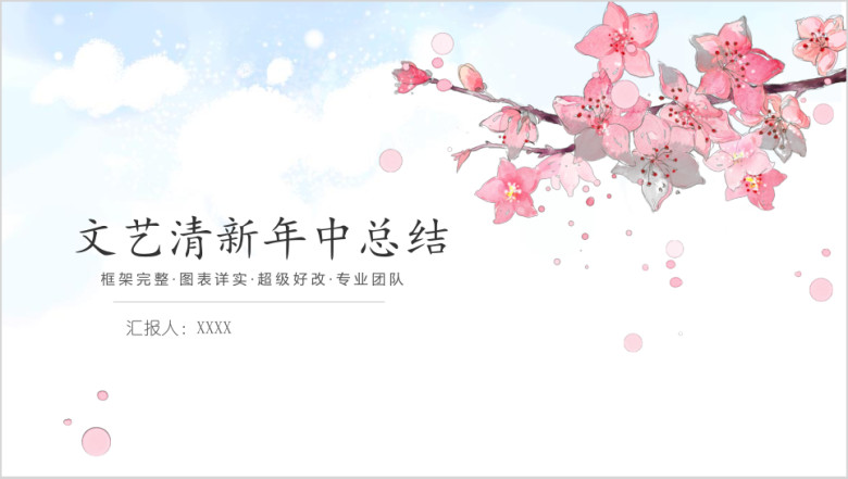 小清新简约实用年终总结汇报ppt