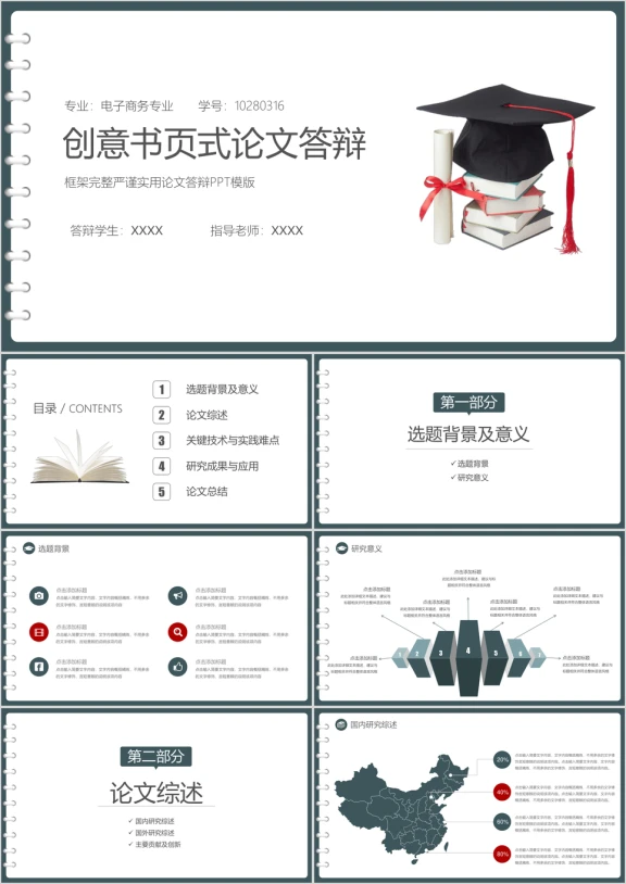 创意书页式论文答辩ppt