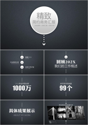 精致简约高端商务汇报ppt模板