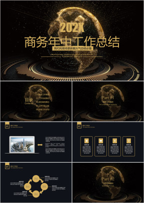 高端大气商务年中工作总结计划模板ppt