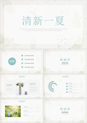 小清新简约工作总结计划ppt