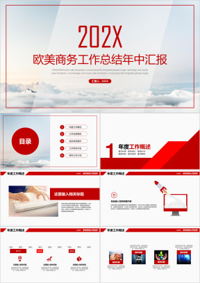 欧美商务工作总结年中汇报ppt