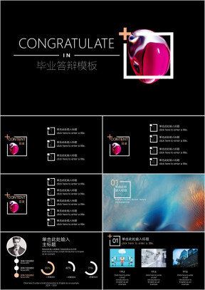 红水晶毕业答辩毕业汇报商务ppt