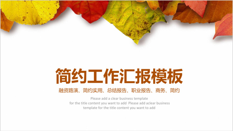 小清新淡雅工作总结工作计划ppt