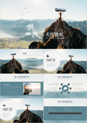 大气商务工作总结计划ppt