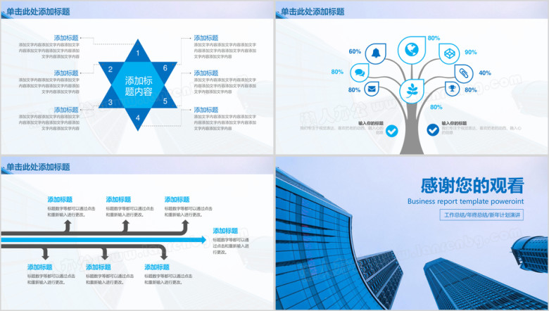 欧美风城市商务工作总结计划汇报ppt