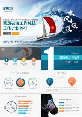 乘风破浪年公司企业工作总结报告工作计划ppt
