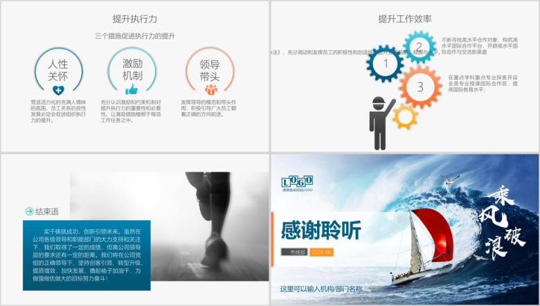 乘风破浪年公司企业工作总结报告工作计划ppt
