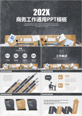 商务年终工作总结汇报计划ppt模板