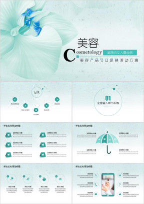 简约小清新美容产品促销活动方案ppt