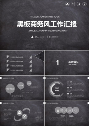 创意黑板工作总结商务汇报ppt模板