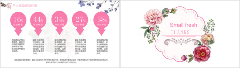 小清新花卉个人年终总结ppt