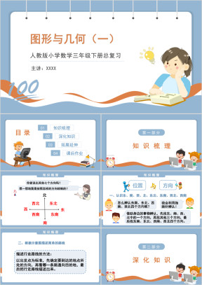 人教版小学数学三年级下册《图形与几何（一）》期末复习课件