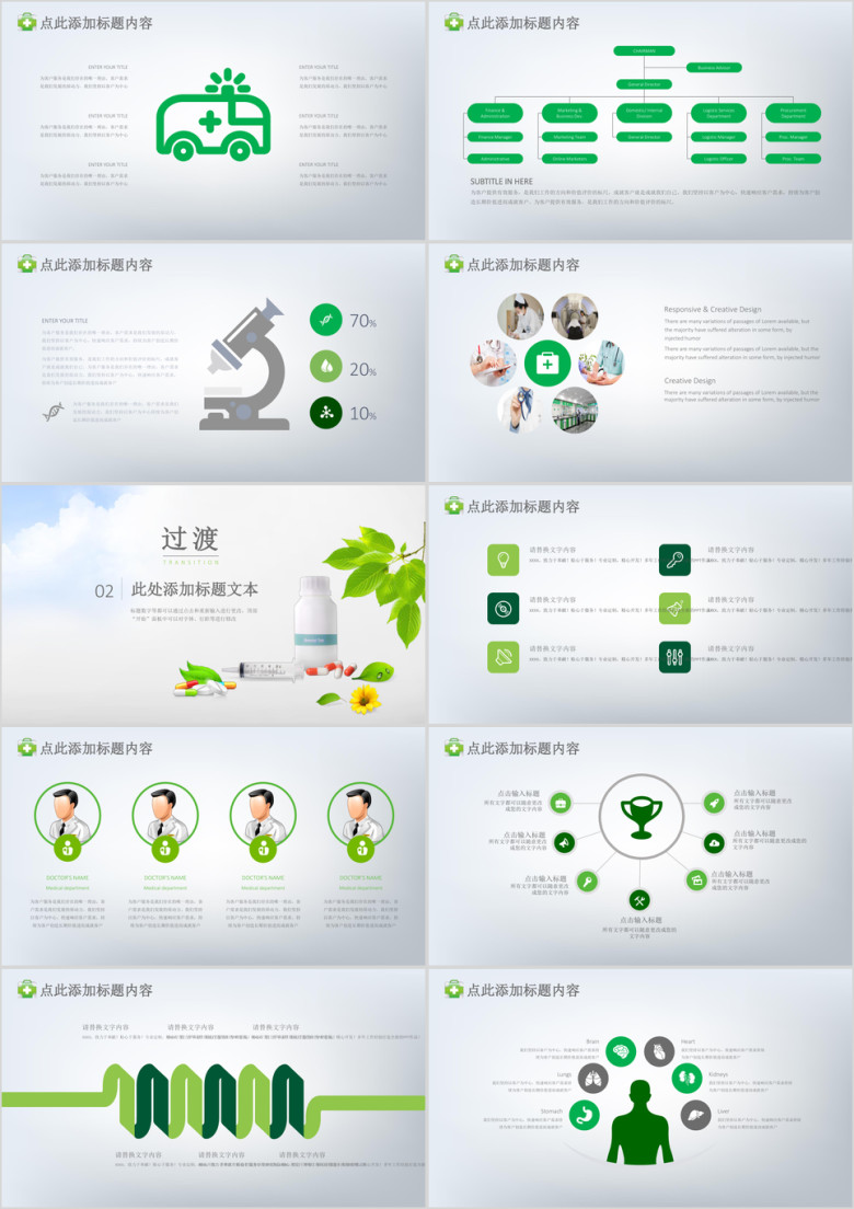 绿色清新医疗系统专用ppt模板
