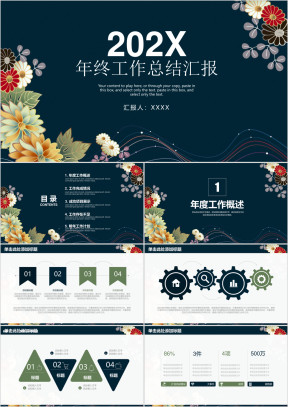 古典清新年终工作总结汇报ppt