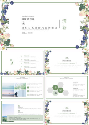 清新简约日系风格工作总结工作计划ppt