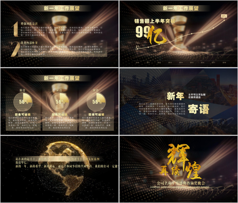 视频开场年终盛典颁奖晚会新年晚会ppt