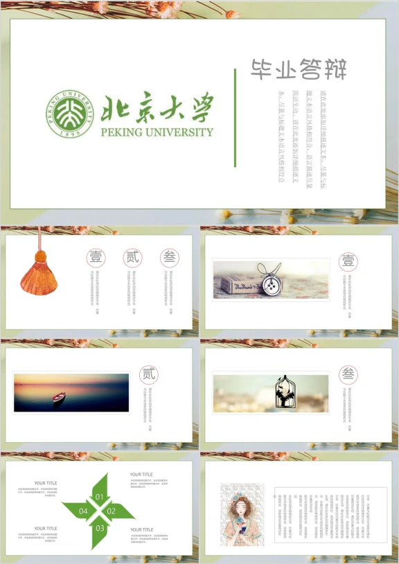 北京大学-文艺毕业答辩ppt模板