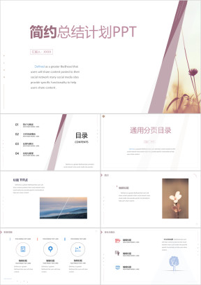简约时尚工作总结项目计划演讲课件公司介绍ppt
