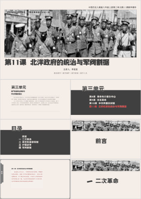 历人八上第11课《北洋政府的统治与军阀割据》教学课件