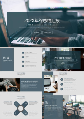 欧美质感复古年终总结汇报模板ppt