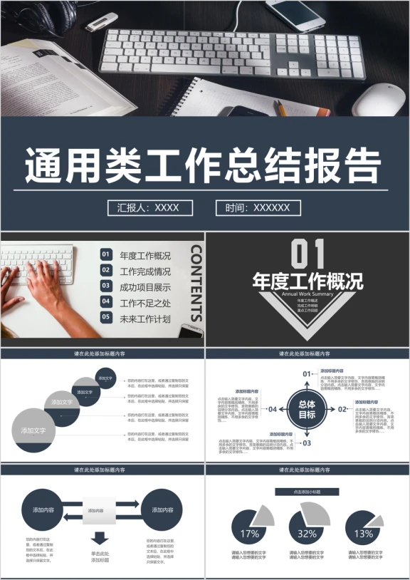大气财务部工作汇报年终总结ppt模板