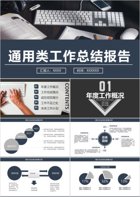 大气财务部工作汇报年终总结ppt模板