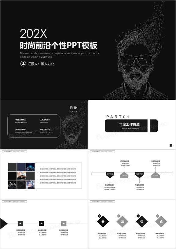 潮流时尚个性创意欧美风ppt模板