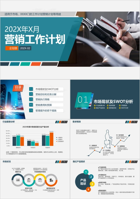 市场销售部门营销计划策划工作计划市场推广商务ppt