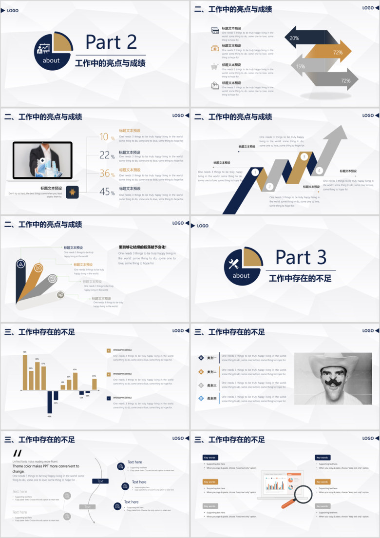 扁平化商务工作总结汇报述职ppt