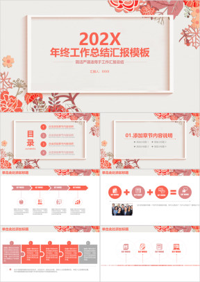 淡雅小清新简约大气年终工作总结汇报ppt