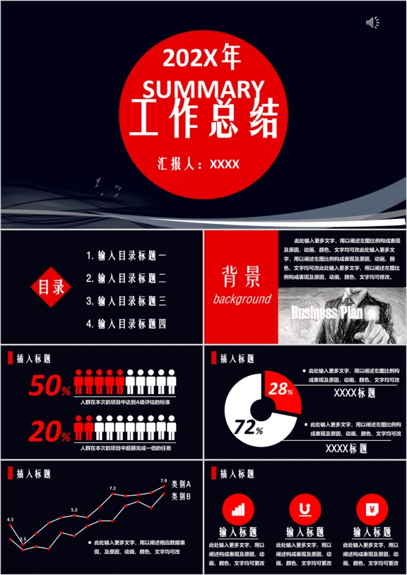工作计划年终总结工作汇报ppt