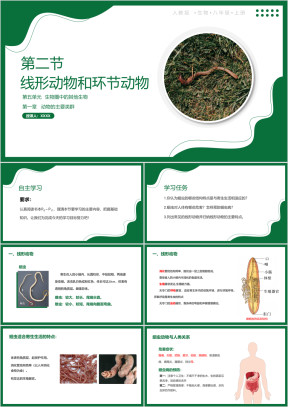 人教版生物八年级上册第五单元线形动物和环节动物