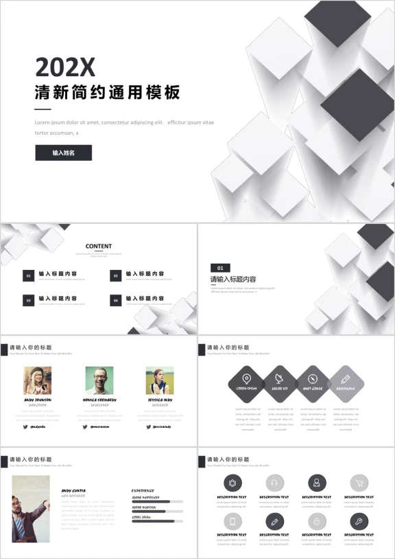 ppt简约素雅通用商务模板