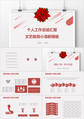 个人工作总结汇报文艺极简小清新模板ppt