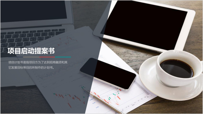 黑白商务静态项目计划书简介ppt模板
