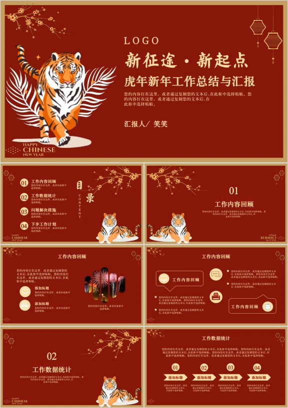 虎年年终总结与汇报模板