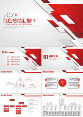 红色简约大气微粒体年终工作总结汇报ppt