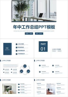 [总结计划]年中工作总结汇报模板3ppt