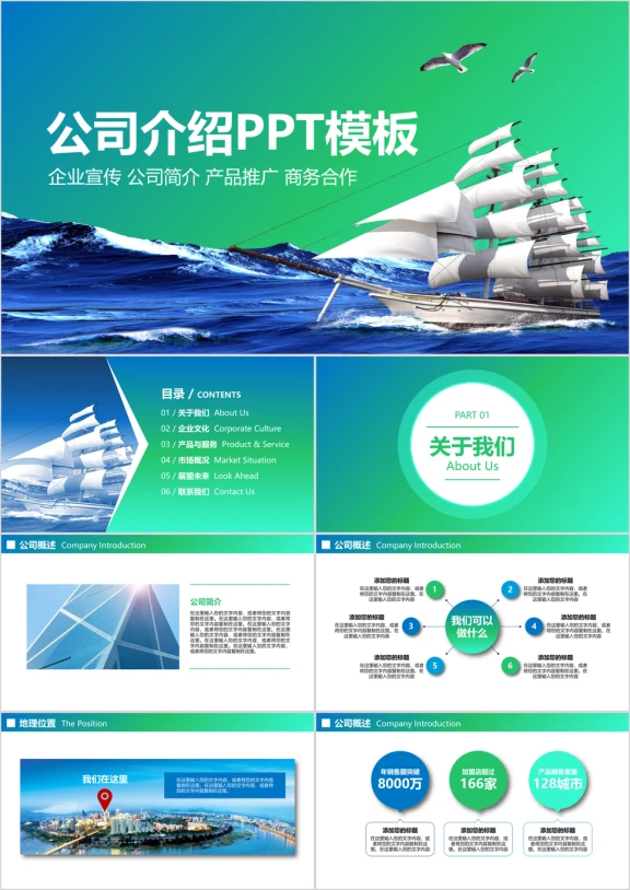 最新绿色简约大气公司介绍产品宣传商务融资ppt