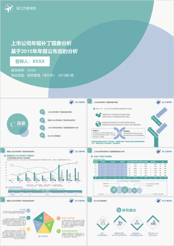 商务简约小清新风格工作总结工作计划带图表ppt