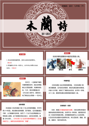 木兰诗初一语文教学PPT课件第一课时