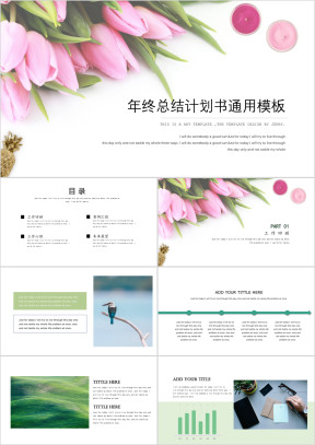 计划总结商务范简约郁金香设计ppt