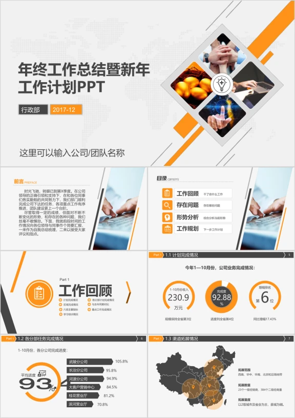 工作总结汇报工作计划部门述职年狗年工作报告ppt