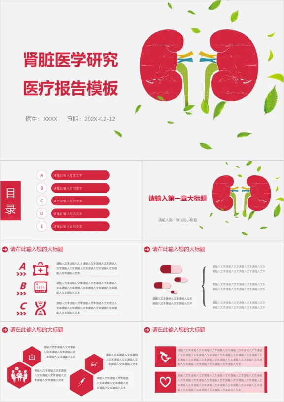 肾脏医学研究医疗报告模板ppt