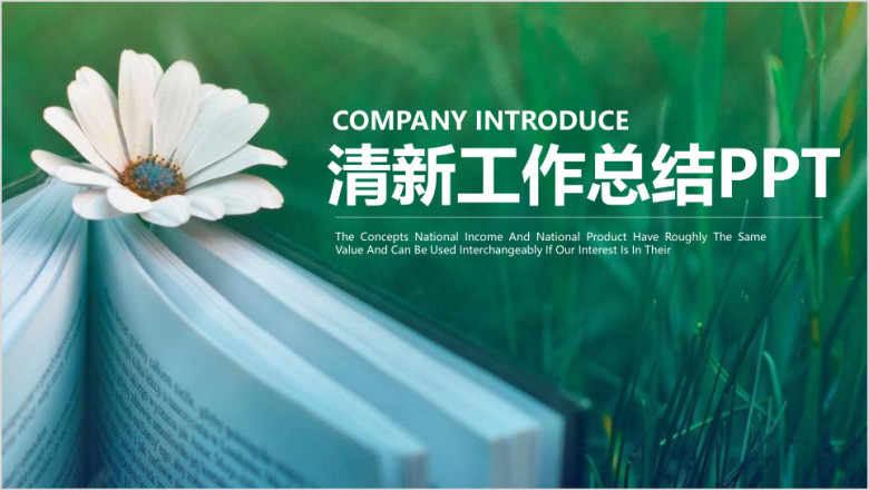 小清新绿色商务工作汇报总结ppt模板